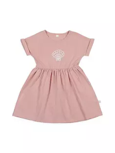 Платье с рисунком ракушки для маленькой девочки Pouf, розовый