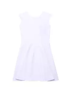 Текстурированное платье с короткими рукавами для девочек Un Deux Trois, белый