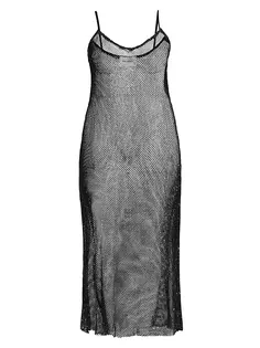 Сетчатое платье макси, украшенное стразами Baacal, Plus Size, черный