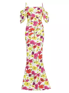 Платье Unifila с драпировкой и цветочным принтом Chiara Boni La Petite Robe, цвет vibrant flowers