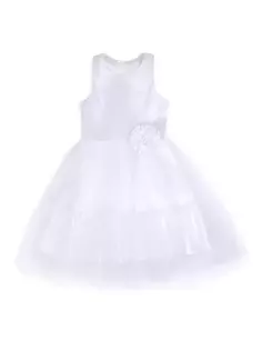Плиссированное платье Bridget из тюля для маленьких девочек и девочек Zoe, белый