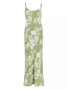 Платье макси с цветочным принтом Parma Reformation, цвет willow