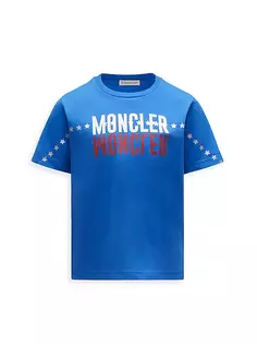 Футболка со звездой и логотипом Little Boy&apos;s &amp; Boy&apos;s Moncler, синий