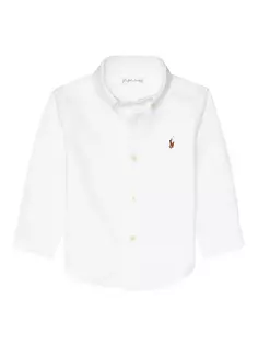 Хлопковая оксфордская спортивная рубашка для маленьких мальчиков Polo Ralph Lauren, белый
