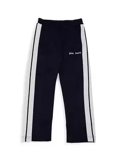 Спортивные брюки в полоску с логотипом Little Boy&apos;s &amp; Boy&apos;s Palm Angels, белый