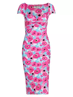 Платье миди с цветочным принтом Battiata Sweetheart Chiara Boni La Petite Robe, цвет candy blossom