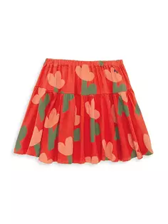 Тканая юбка с морскими цветами для маленьких девочек и девочек Bobo Choses, красный