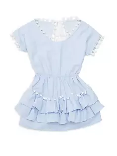 Платье Nissi с помпоном для маленьких девочек и девочек Little Peixoto, цвет sky blue
