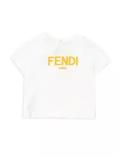 Футболка с логотипом и короткими рукавами для маленьких мальчиков Fendi, белый
