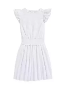 Платье из жатого хлопка Kentucky с оборками для маленьких девочек и девочек Vineyard Vines, белый