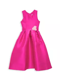 Атласное платье без рукавов Missy для маленьких девочек Zoe, цвет fushia