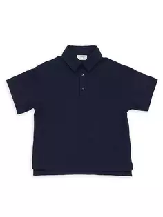 Рубашка-поло с логотипом FF для мальчика Fendi, темно-синий