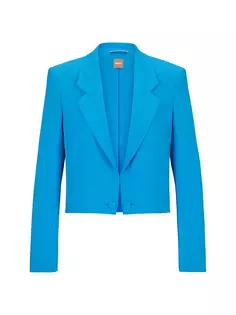 Укороченная куртка приталенного кроя с застежкой на звенья Boss, синий