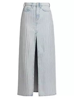 Джинсовая юбка с кристаллами Ms. Sofiane Triarchy, цвет light indigo crystal stripe