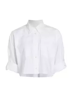 Укороченная рубашка из хлопкового поплина Remain Birger Christensen, белый