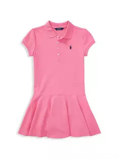 Платье-поло для маленьких девочек и девочек Polo Ralph Lauren, розовый