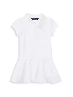 Платье-поло для маленьких девочек и девочек Polo Ralph Lauren, белый
