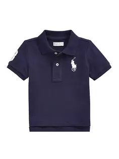 Вязаная рубашка-поло для маленьких мальчиков Polo Ralph Lauren, цвет french navy