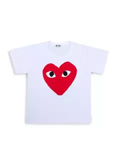 Детская футболка с логотипом Little Kid&apos;s Play Comme Des Garçons Play, белый