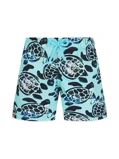 Шорты для плавания Little Boy&apos;s с черепаховым принтом Vilebrequin, цвет lagoon