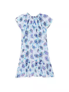Платье с яркими цветами для маленьких девочек и девочек Vilebrequin, синий