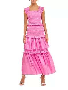 Платье макси Sheen со сборками Endless Rose, розовый