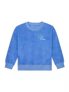 Велюровый свитшот Little Boy&apos;s &amp; Boy&apos;s Club Vacances Maison Labiche, синий