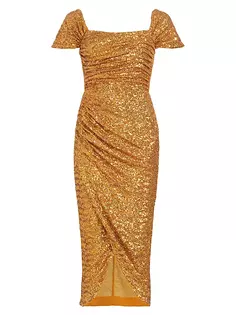 Платье миди Yuda с пайетками Chiara Boni La Petite Robe, цвет gold as pictured