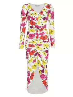 Платье миди Tatangela со сборками и цветочным принтом Chiara Boni La Petite Robe, цвет vibrant flowers
