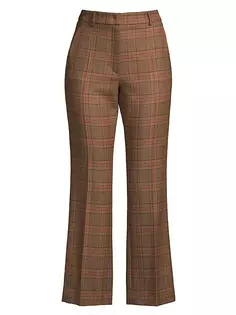 Укороченные брюки-клеш Revere в клетку Weekend Max Mara, коричневый