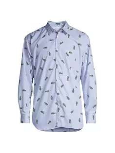 Comme des Garcons SHIRT x Lacoste Рубашка в полоску с логотипом Croc Comme Des Garcons Shirt, цвет stripe
