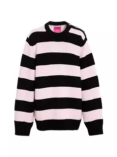 Полосатый свитер из смесового кашемира Barrie x Sofia Coppola Barrie, розовый