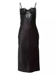 Фиолетовое платье-комбинация с пайетками и вышивкой Fleur Du Mal, черный