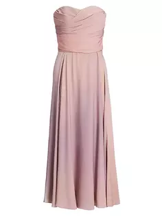 Шелковое платье миди Leanne с эффектом омбре Ralph Lauren Collection, мультиколор