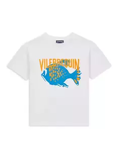 Футболка Little Boy&apos;s &amp; Boy&apos;s с логотипом и изображением рыбы Vilebrequin, белый