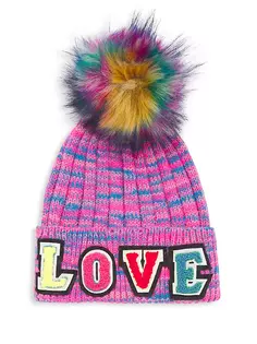 Вязаная шапка с помпоном Little Girl&apos;s &amp; Girl&apos;s Love Jocelyn, розовый