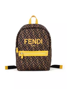 Детский рюкзак с логотипом FF Fendi, коричневый