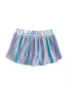 Плиссированная юбка металлизированного цвета для маленьких девочек и девочек Mia New York, синий