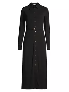 Платье-рубашка из джерси с поясом Tory Burch, черный