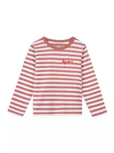 Рубашка в полоску для маленьких девочек и девочек «Большая сестра» Maison Labiche, цвет old pink stripes