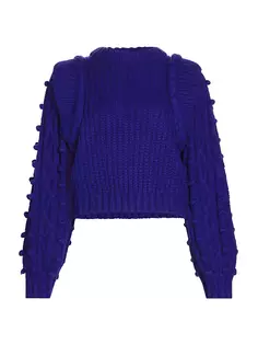 Текстурированный плетеный свитер Farm Rio, цвет bright blue