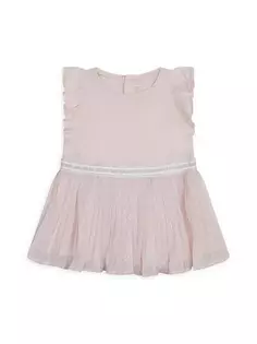 Необычное платье-футболка для маленьких девочек и маленьких девочек Michael Kors Kids, цвет pale pink