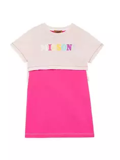 Трикотажное платье с цветными блоками для маленьких девочек и девочек Missoni, розовый
