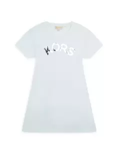 Платье-футболка Kors для маленьких девочек и девочек Michael Kors Kids, цвет pale aqua