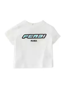 Хлопковая футболка FF для маленьких девочек Fendi, белый