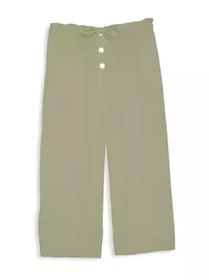 Широкие укороченные брюки из мягкого тенселя для маленьких девочек и девочек Bella Dahl, цвет sage sea