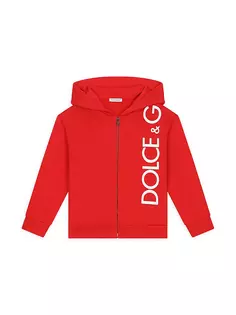 Толстовка на молнии с логотипом Little Kid&apos;s &amp; Kid&apos;s Dolce&amp;Gabbana, красный