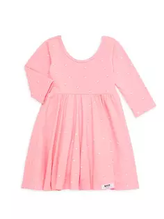 Закрученное платье с принтом в виде сердечек для маленьких девочек и девочек Worthy Threads, розовый