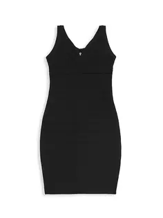 Платье эластичной вязки для девочек с V-образным вырезом Katiej Nyc, черный