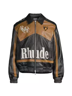 Кожаная гоночная куртка RHUDE x Lamborghini R H U D E, цвет black brown